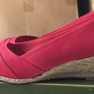 Coach And Four Red Wedge Espadrilles
